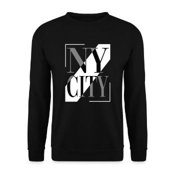 Usa New York City Klassisches Vintages Ny - Unisex Pullover - Schwarz - Vorne - Alina (178cm) & Michal (187cm)