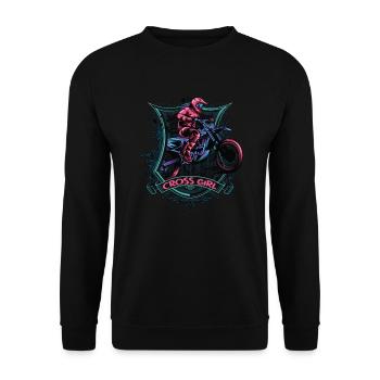 Downhill Mountain Bike Moto Cross Girls - Unisex Sweatshirt - black - Front - Alina (178cm) & Michal (187cm)