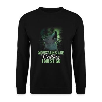 The mountains are calling and I have to go - Unisex Sweatshirt - black - Front - Alina (178cm) & Michal (187cm)