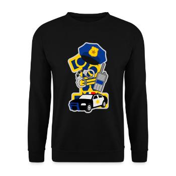 Polizei 1. Geburtstagsparty Nummer 1 - 1 Jahre - Unisex Pullover - Schwarz - Vorne - Alina (178cm) & Michal (187cm)