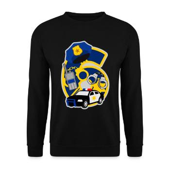 Polizei 6. Geburtstagsparty Nummer 6 - 6 Jahre - Unisex Pullover - Schwarz - Vorne - Alina (178cm) & Michal (187cm)