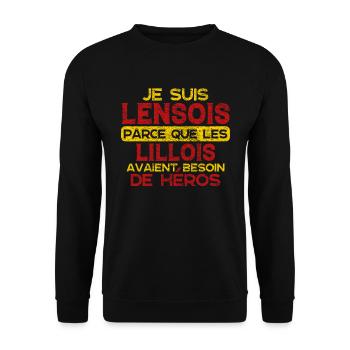 Je Suis Lensois Cadeau Humoristique Lillois Héros - Sweat-shirt Unisexe - noir - Devant - Alina (178cm) & Michal (187cm)