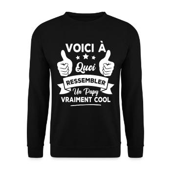 Voici à quoi ressembler un papy vraiment cool - Sweat-shirt Unisexe - noir - Devant - Alina (178cm) & Michal (187cm)