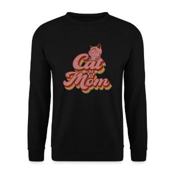 Life is better with Cats Cat Mom - Unisex Sweatshirt - black - Front - Alina (178cm) & Michal (187cm)