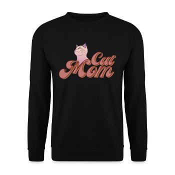 Life is better with Cats Cat Mom - Unisex Sweatshirt - black - Front - Alina (178cm) & Michal (187cm)