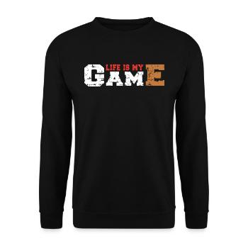 Das Leben Ist Mein Spiel Live Free Nomads - Unisex Pullover - Schwarz - Vorne - Alina (178cm) & Michal (187cm)