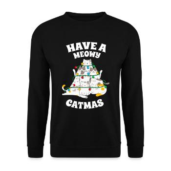 Avoir un miaou Catmas Noël drôle de chats du Père Noël - Sweat-shirt Unisexe - noir - Devant - Alina (178cm) & Michal (187cm)