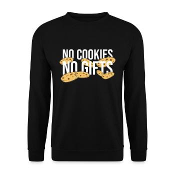 Pas de cookies Pas de cadeaux Sombre - Sweat-shirt Unisexe - noir - Devant - Alina (178cm) & Michal (187cm)
