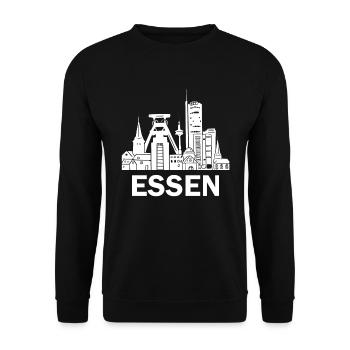 Essen City Skyline Silhouette City of Essen - Unisex Sweatshirt - black - Front - Alina (178cm) & Michal (187cm)