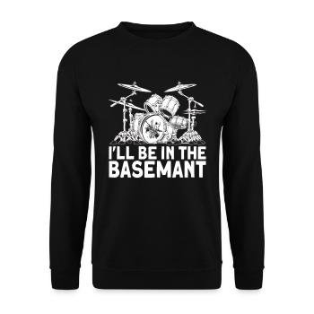 La basse est destinée au batteur I’ll Be In The - Sweat-shirt Unisexe - noir - Devant - Alina (178cm) & Michal (187cm)