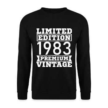 Vintage Limited Edition 40 Years Born in 1983 - Unisex Pullover - Schwarz - Vorne - Alina (178cm) & Michal (187cm)