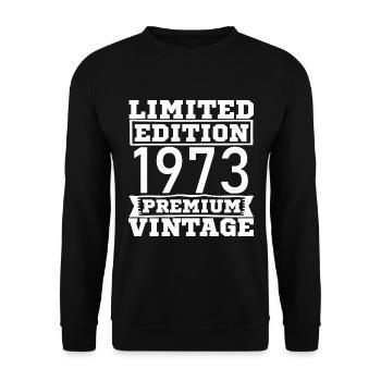 Vintage Limited Edition 50 Years Born in 1973 - Unisex Pullover - Schwarz - Vorne - Alina (178cm) & Michal (187cm)