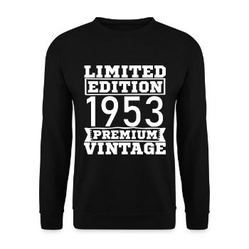 Vintage Limited Edition 70 Years Born in 1953 - Unisex Sweatshirt - black - Front - Alina (178cm) & Michal (187cm)