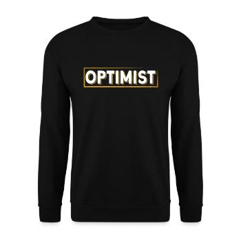 Cool Writing Main Character Optimist - Unisex Sweatshirt - black - Front - Alina (178cm) & Michal (187cm)