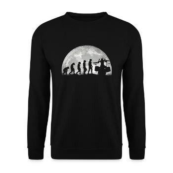 Schlagzeug Drums Drumming Schlagzeuger Evolution - Unisex Pullover - Schwarz - Vorne - Alina (178cm) & Michal (187cm)