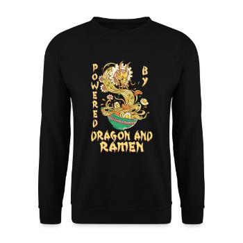 Japanischer Drache Powered By Dragon Und Ramen - Unisex Pullover - Schwarz - Vorne - Alina (178cm) & Michal (187cm)