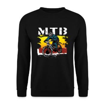 Downhill Mauntain Bike Mtb Radrennen Ride Bmx - Unisex Pullover - Schwarz - Vorne - Alina (178cm) & Michal (187cm)