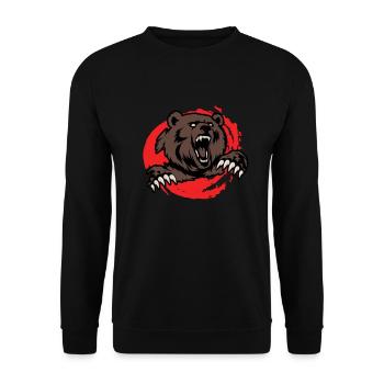 Bear and USA flag for USA and nature lovers - Unisex Sweatshirt - black - Front - Alina (178cm) & Michal (187cm)