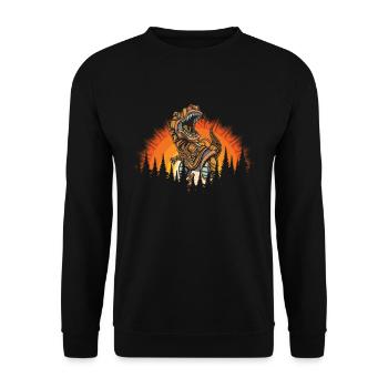 Dino Steampunk Trois dinosaures Rex T Rex - Sweat-shirt Unisexe - noir - Devant - Alina (178cm) & Michal (187cm)