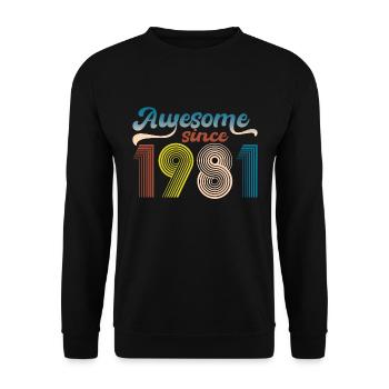 Vintage 1981 Retro Bitrthday Limited Edition. - Unisex Sweatshirt - black - Front - Alina (178cm) & Michal (187cm)