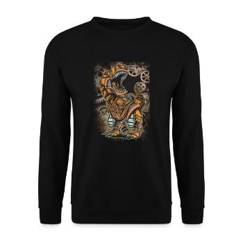 Dino Steampunk Trois dinosaures Rex T Rex - Sweat-shirt Unisexe - noir - Devant - Alina (178cm) & Michal (187cm)