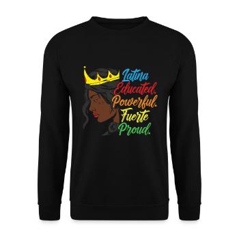 Latina éduquée, puissante, fuerte, fière - Sweat-shirt Unisexe - noir - Devant - Alina (178cm) & Michal (187cm)