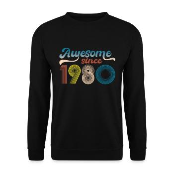 Vintage 1980 Retro Bitrthday Limited Edition - Unisex Sweatshirt - black - Front - Alina (178cm) & Michal (187cm)