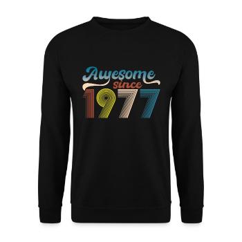 Vintage 1977 Retro Bitrthday Limited Edition - Unisex Sweatshirt - black - Front - Alina (178cm) & Michal (187cm)