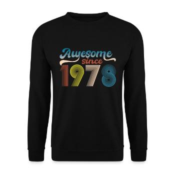 Vintage 1978 Retro Bitrthday Limited Edition - Unisex Sweatshirt - black - Front - Alina (178cm) & Michal (187cm)