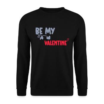 Be My Valentine Idée Cadeau St Valentin Couple - Sweat-shirt Unisexe - noir - Devant - Alina (178cm) & Michal (187cm)