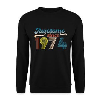 Vintage 1974 Retro Bitrthday Limited Edition - Unisex Sweatshirt - black - Front - Alina (178cm) & Michal (187cm)
