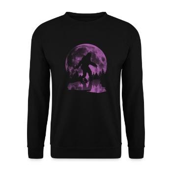 Moon and Bigfoot for monster lovers - Unisex Sweatshirt - black - Front - Alina (178cm) & Michal (187cm)