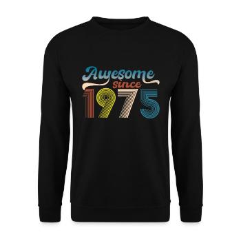 Vintage 1975 Retro Bitrthday Limited Edition - Unisex Sweatshirt - black - Front - Alina (178cm) & Michal (187cm)