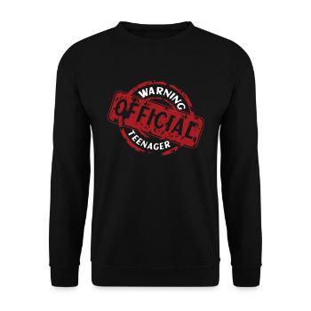 Une écriture cool qui avertit les adolescents officiels - Sweat-shirt Unisexe - noir - Devant - Alina (178cm) & Michal (187cm)