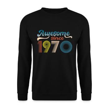 Vintage 1970 Retro Bitrthday Limited Edition - Unisex Sweatshirt - black - Front - Alina (178cm) & Michal (187cm)