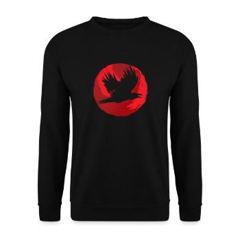 Gothic Skull-Red Moon-Black Crow - Unisex Sweatshirt - black - Front - Alina (178cm) & Michal (187cm)