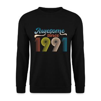 Vintage 1991 Retro Bitrthday Limited Edition - Unisex Sweatshirt - black - Front - Alina (178cm) & Michal (187cm)