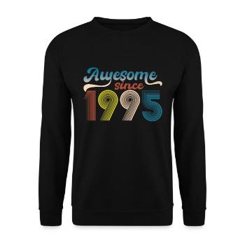 Vintage 1995 Retro Bitrthday Edition Limitée - Sweat-shirt Unisexe - noir - Devant - Alina (178cm) & Michal (187cm)