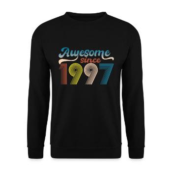Vintage 1997 Retro Bitrthday Limited Edition - Unisex Sweatshirt - black - Front - Alina (178cm) & Michal (187cm)
