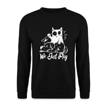 Chat, on joue, je fais ce que je veux - Sweat-shirt Unisexe - noir - Devant - Alina (178cm) & Michal (187cm)