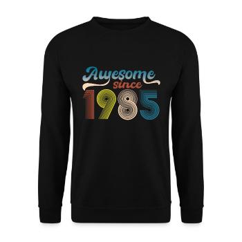 Vintage 1985 Retro Bitrthday Limited Edition - Unisex Sweatshirt - black - Front - Alina (178cm) & Michal (187cm)