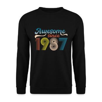Vintage 1987 Retro Bitrthday Limited Edition - Unisex Sweatshirt - black - Front - Alina (178cm) & Michal (187cm)