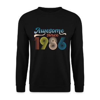 Vintage 1986 Retro Bitrthday Limited Edition - Unisex Sweatshirt - black - Front - Alina (178cm) & Michal (187cm)