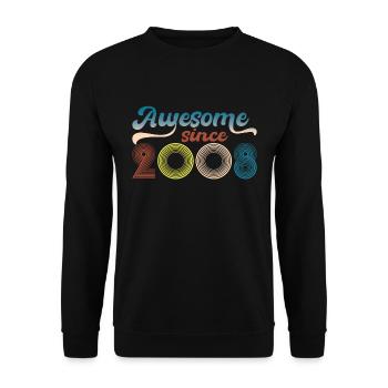 Fantastisch Seit 2008 Retro 15. Bitrthday - Unisex Pullover - Schwarz - Vorne - Alina (178cm) & Michal (187cm)