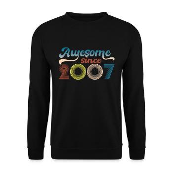 Fantastic since 2007 Retro 16th Bitrthday - Unisex Sweatshirt - black - Front - Alina (178cm) & Michal (187cm)