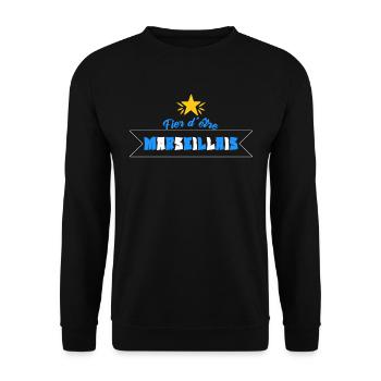Fier D'être Marseillais Cadeau Supporter Marseille - Sweat-shirt Unisexe - noir - Devant - Alina (178cm) & Michal (187cm)