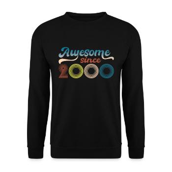 Year 2000 Retro Bitrthday Limited Edition - Unisex Sweatshirt - black - Front - Alina (178cm) & Michal (187cm)