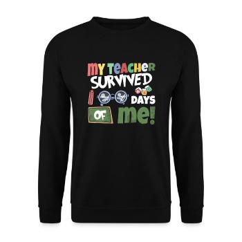 Mein Lehrer Hat 100 Tage Von Mir Überlebt! - Unisex Pullover - Schwarz - Vorne - Alina (178cm) & Michal (187cm)