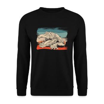 Animal reptile alligator illustration - Unisex Sweatshirt - black - Front - Alina (178cm) & Michal (187cm)