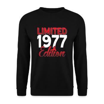 Vintage 1977 Retro Bitrthday Limited Edition - Unisex Sweatshirt - black - Front - Alina (178cm) & Michal (187cm)